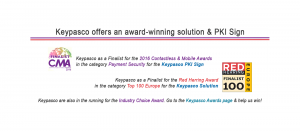 Red Herring and Contactless Intelligence Announces Keypasco as a Finalist for the 2016 Contactless & Mobile Awards announces Keypasco as the Finalists for 2016 Contactless & Mobile Award in Payment Security and Top 100 Europe Award