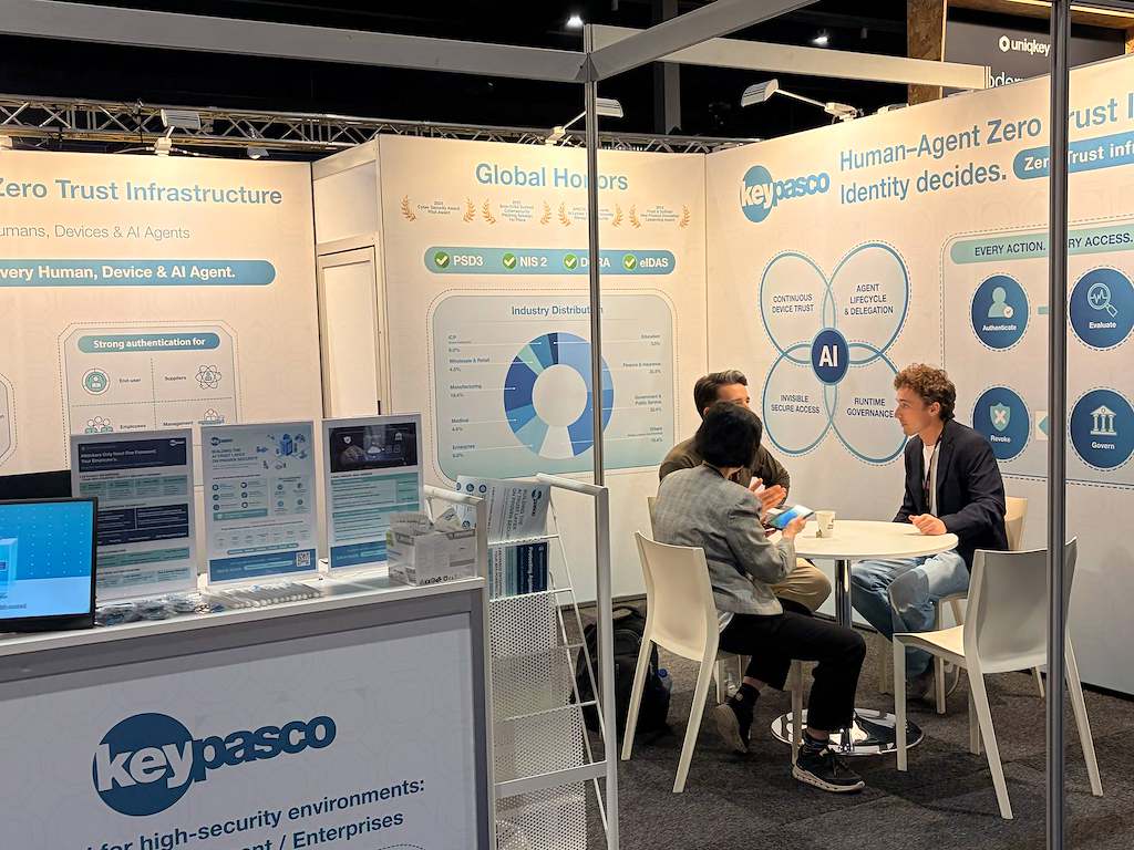 The Keypasco booth brought identity security for humans, devices and AI agents into focus.