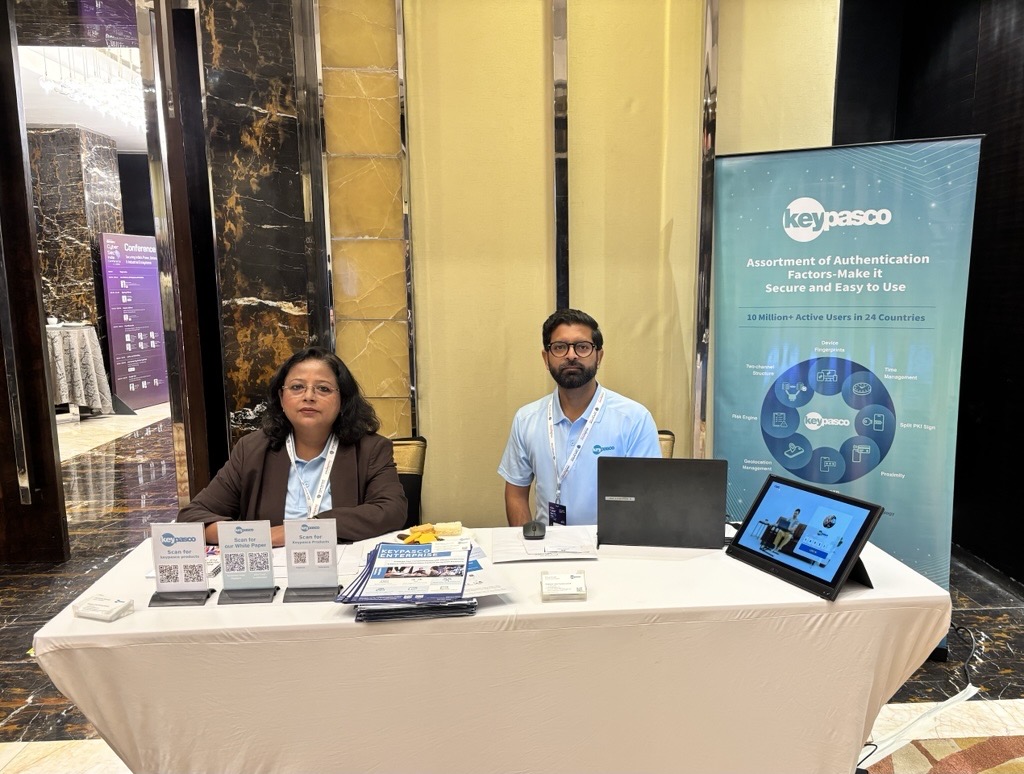 Keypasco team and exhibition booth at CyberSec Delhi Conference 2026